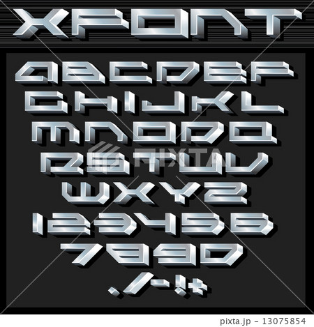 Metallic Silver Alphabet and Numbers 13075854