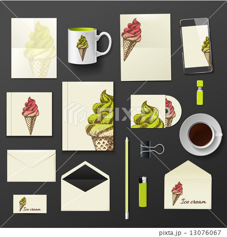 Vector company corporate style template design, stylish ice cream 13076067