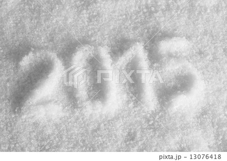 2015 draw stamp on snow, place for text 13076418