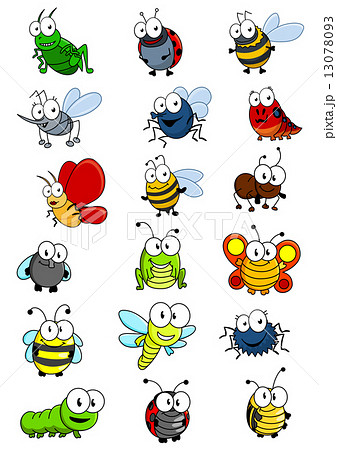 Cartooned insects set 13078093