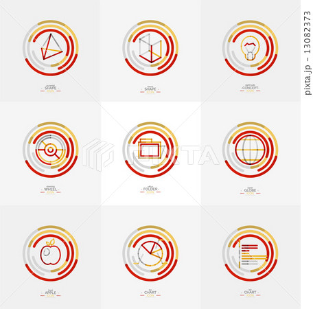 Minimal thin line design web icon set 13082373