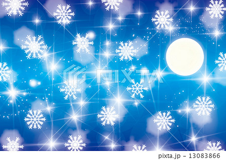 背景素材壁紙 雪の結晶と天川 雪 結晶 降雪 冬 スノー ウィンター ウインター 雪の結晶 星 のイラスト素材