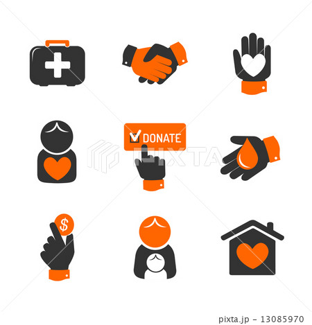 Charity and donation icons 13085970