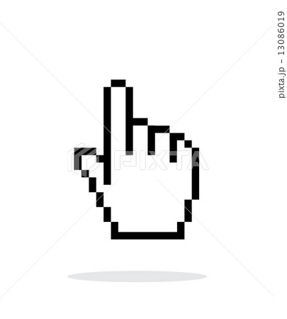 Pixel Hand Cursor Icon On White Background のイラスト素材