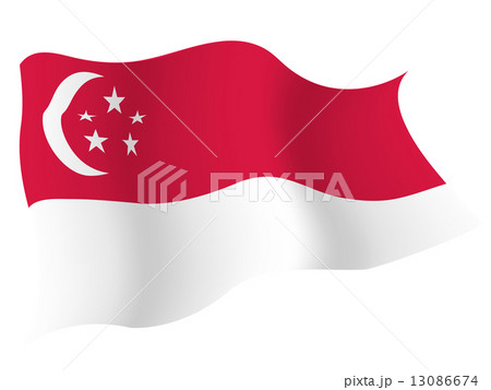 シンガポール　国旗　国 13086674