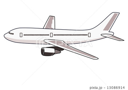 ジェット旅客機のイラスト 左向きのイラスト素材