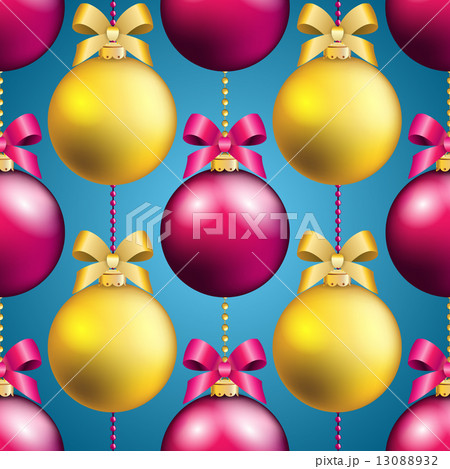 New Year pattern with ball. Christmas wallpaper 13088932