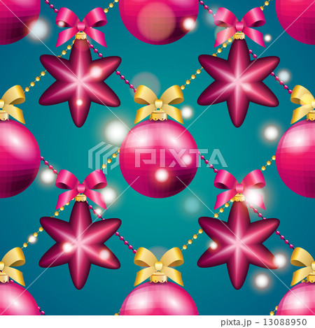 New Year pattern with ball. Christmas wallpaper 13088950
