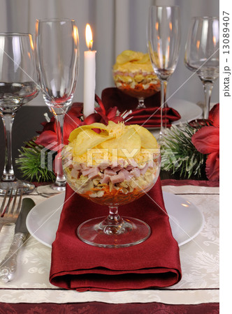 layered salad in a glass layered salad in a glass 13089407