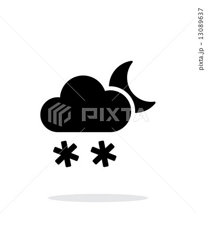 Night snowfall weather icon on white background. 13089637
