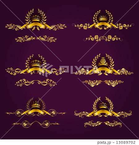 Luxury gold labels with laurel wreath Luxury gold labels with laurel wreath 13089702