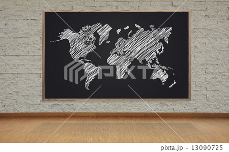 blackboard with world map 13090725