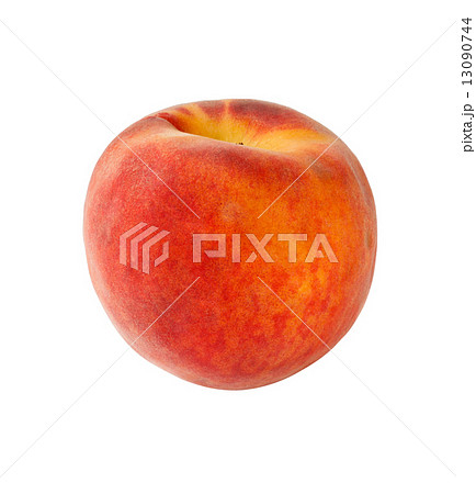 Single peach on a white background 13090744