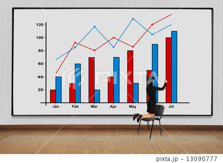 woman drawing chart 13090777