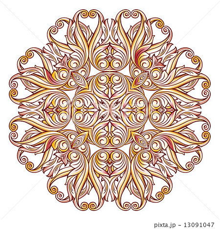 Ornate floral pattern on white Ornate floral pattern on white 13091047