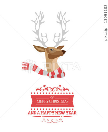 Festive reindeer with message vector 13091102