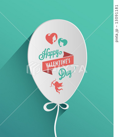 Happy valentines day vector with heart balloon Happy valentines day vector with heart balloon 13091181