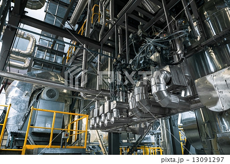 Industrial pipes in a thermal power plant Industrial pipes in a thermal power plant 13091297