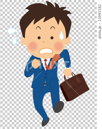 走るサラリーマンのイラスト素材