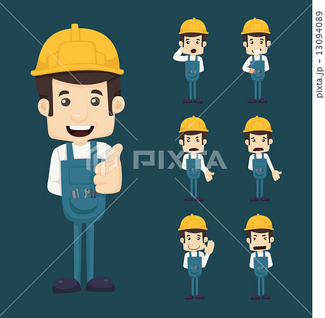 Set of engineer characters poses 13094089