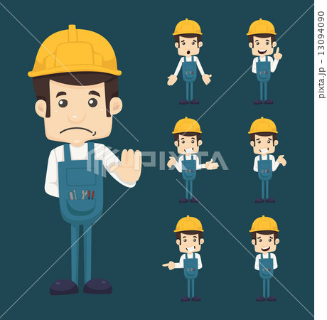 Set of engineer characters poses 13094090