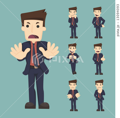 Set of businessman characters poses 13094093