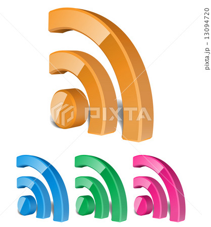 3D RSS Icon Set, Vector Illustration 3D RSS Icon Set, Vector Illustration 13094720