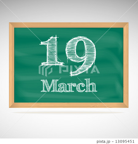 March 19, inscription in chalk on a blackboard 13095451