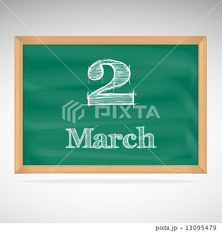 March 2, inscription in chalk on a blackboard 13095479