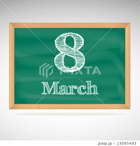 March 8, inscription in chalk on a blackboard March 8, inscription in chalk on a blackboard 13095493