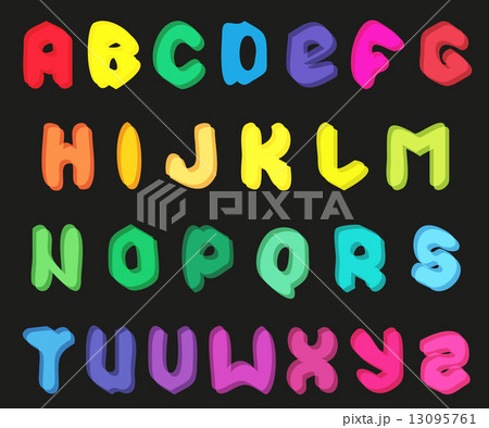 Creative multicolor alphabet set on black background. Vector illustration EPS 10 13095761
