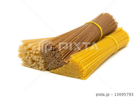different pasta isolated on white background 13095793