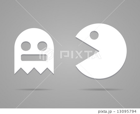 Paper Pacman, ghosts, 8bit retro game icons set. Vector illustration. EPS 10 Paper Pacman, ghosts, 8bit retro game icons set. Vector illustration. EPS 10 13095794