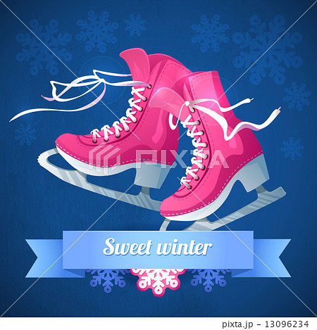 Retro Christmas card with ice skates Retro Christmas card with ice skates 13096234