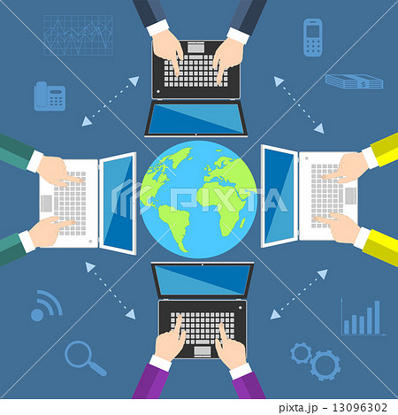 Teamwork. Concept of global business communication Teamwork. Concept of global business communication 13096302
