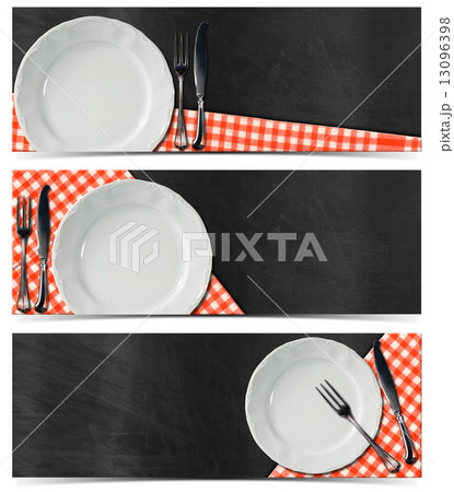 Set of Kitchen Banners with Blackboard 13096398