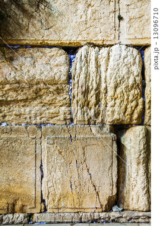 Rocks of the Wailing wall close up in Jerusalem 13096710