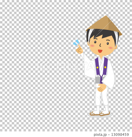 お遍路　指差し　ワンポイント 13098459