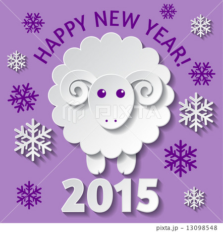 New Year card with a Sheep New Year card with a Sheep 13098548