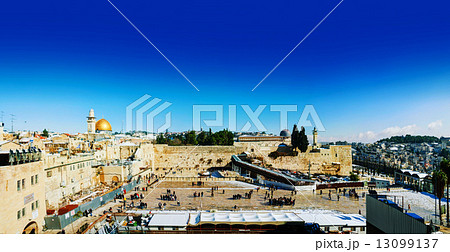 Panorama of Jerusalem, Israel with the Western Wall 13099137