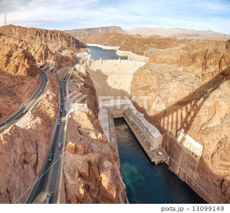 Aerial view of Hoover dam Aerial view of Hoover dam 13099149