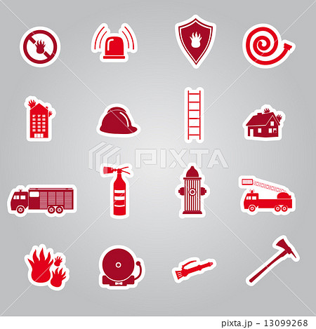 fire brigade stickers set eps10 fire brigade stickers set eps10 13099268