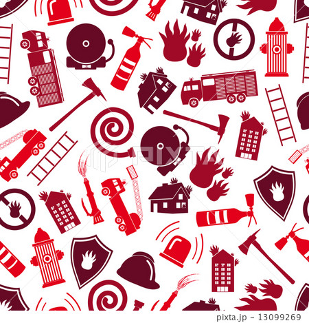 fire brigade red color seamless pattern eps10 13099269