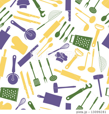 home kitchen cooking utensils color pattern eps10 13099281