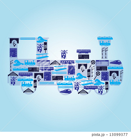 train and railway icons locomotive shape eps10 13099377