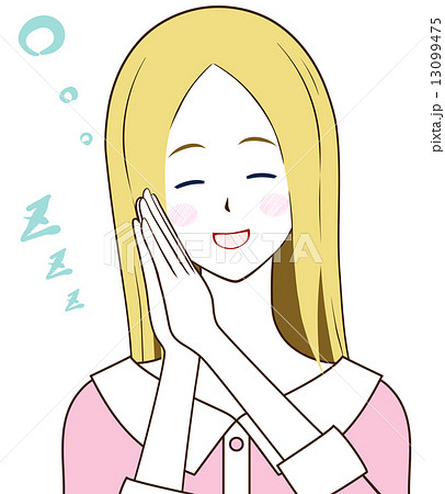 女性 睡眠 笑顔のイラスト素材