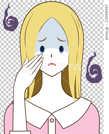 女性　眼のくま 13099487