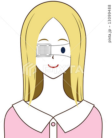 女性　眼帯 13099488
