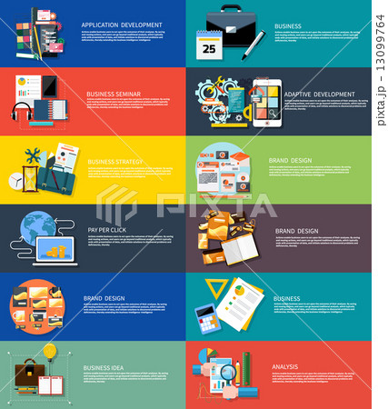 Icons set banners for business 13099764