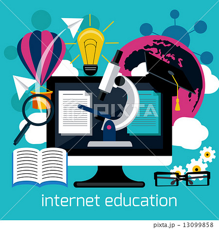 Distance education with internet services concept Distance education with internet services concept 13099858